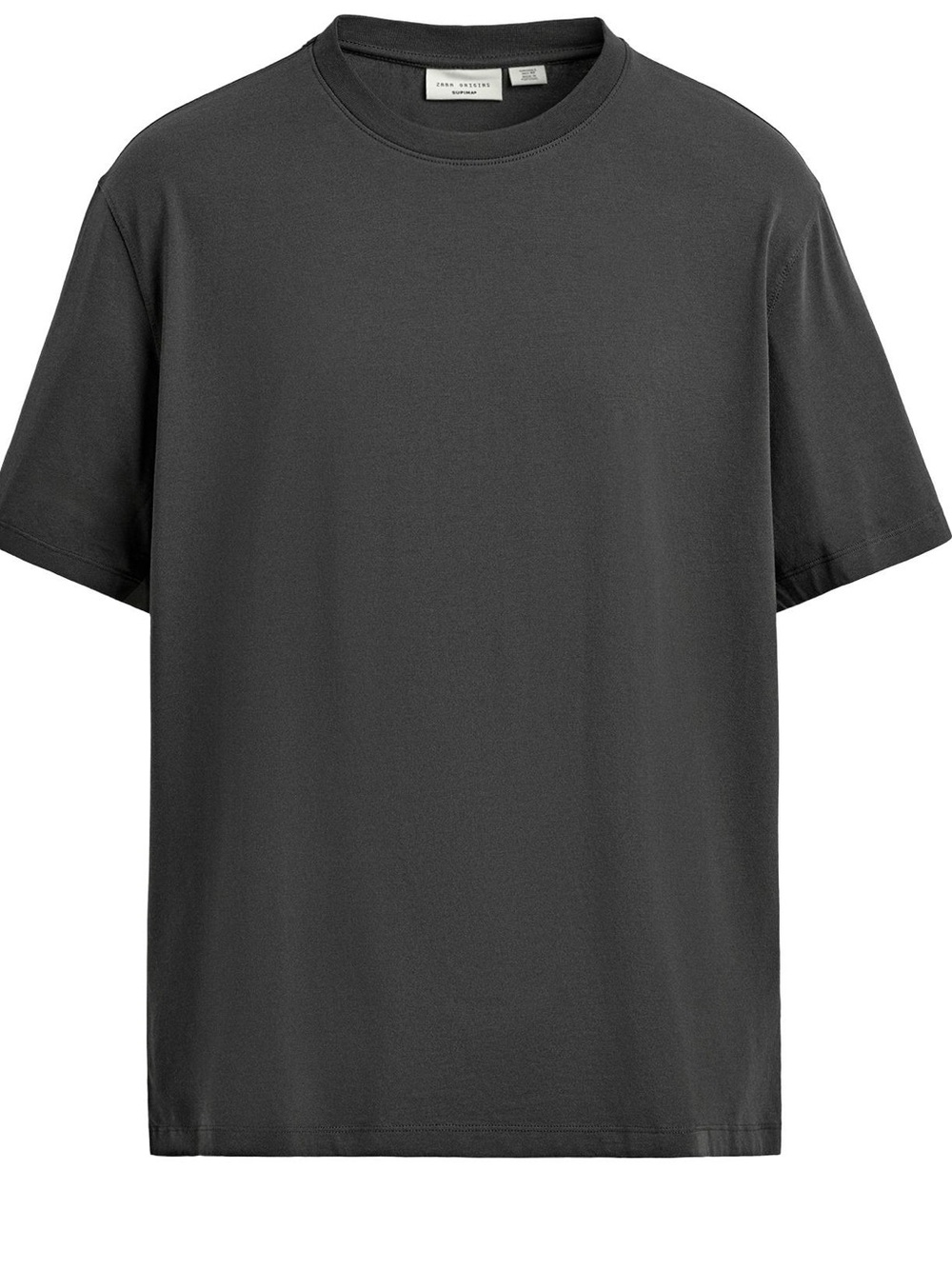 Zara Heavyweight Basic T-Shirt Black Size Small